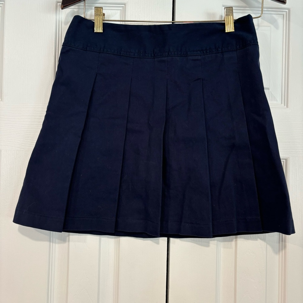 NWT Children’s Place Navy Blue Pleated Girls Skirt Size 14 Short Lined
